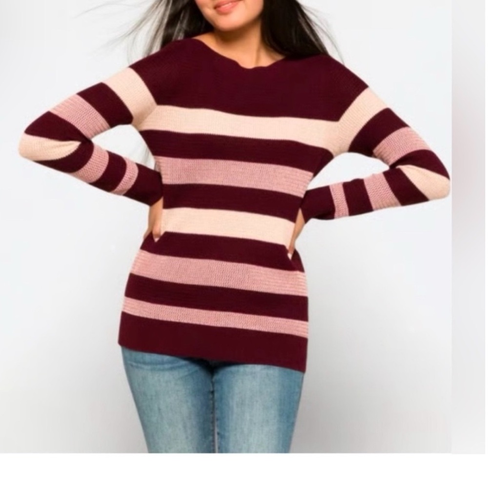 Market & Spruce Striped Knit Sweater
